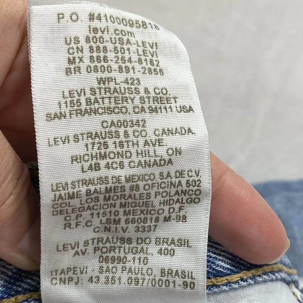 Levi's 505 Jeans Mens W34 L30 light Denim Classic Straight Leg Casual Pants flaw